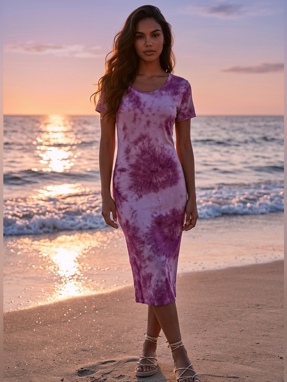 Heyson Tie-Dye Purple Shift Dress